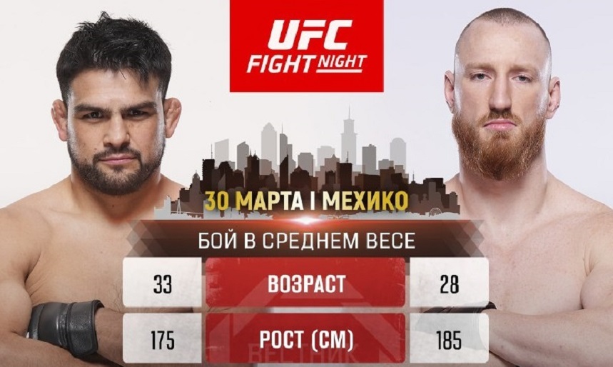 Келвин Гастелум - Джо Пайфер (UFC Fight Night 256, 30.03.2025) где смотреть