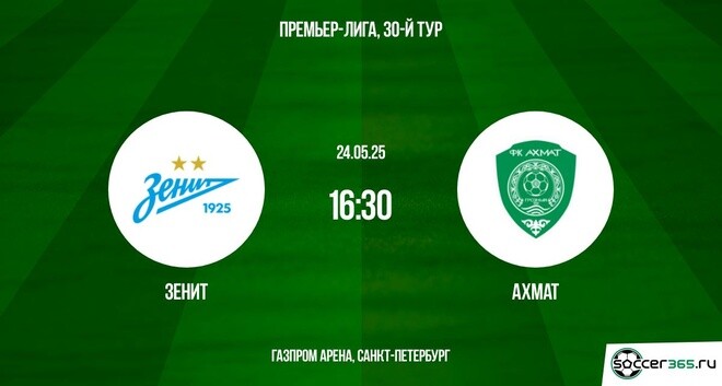 Зенит - Ахмат (РПЛ. 30-й тур. 24.05.2025) 2 фильм в хорошем качестве