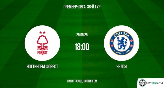 Ноттингем Форест - Челси (Англия - Премьер-лига. 38-й тур. 25.05.2025) онлайн лордфильм