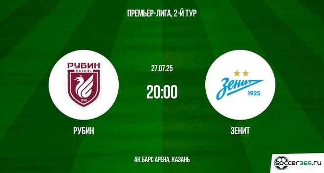 Рубин - Зенит (РПЛ. 2-ой тур. 27.07.2025) 2 где снимался