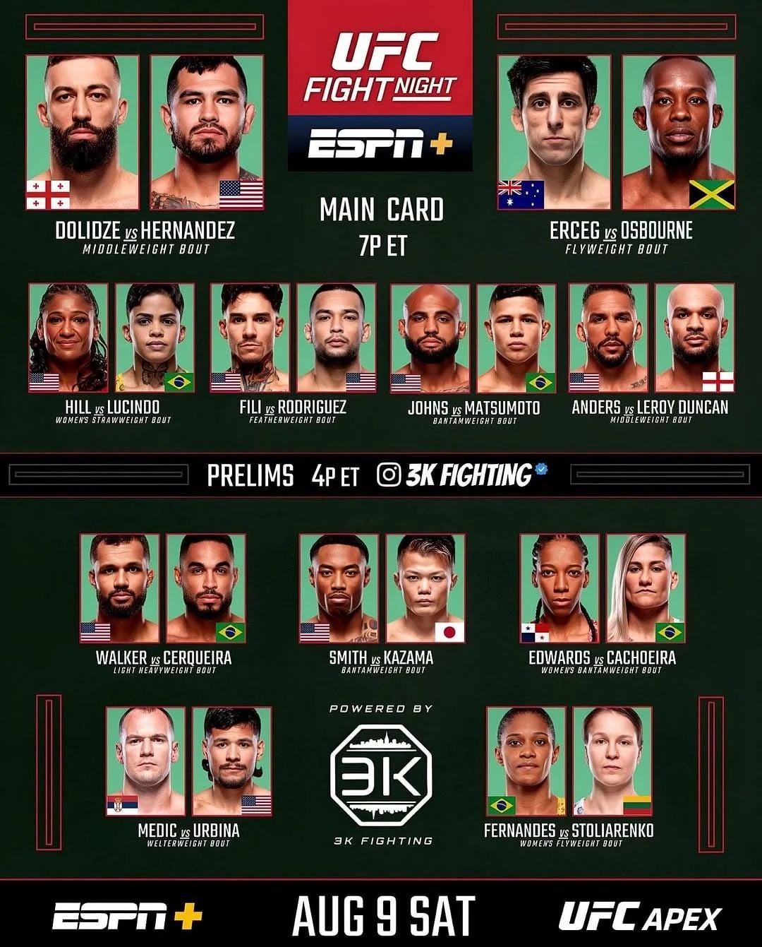 UFC Vegas 109: прямая трансляция (9-10.08.2025) 2 смотреть онлайн