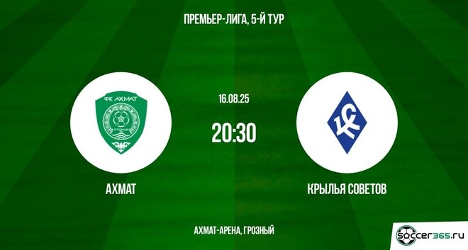 Ахмат - Крылья Советов (РПЛ. 5-й тур. 16.08.2025) сюжет