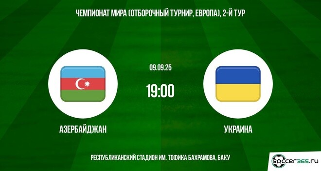 Азербайджан - Украина(ЧМ-2026 - Европа. 09.09.2025) 2 бесплатно в хорошем качестве лордфильм