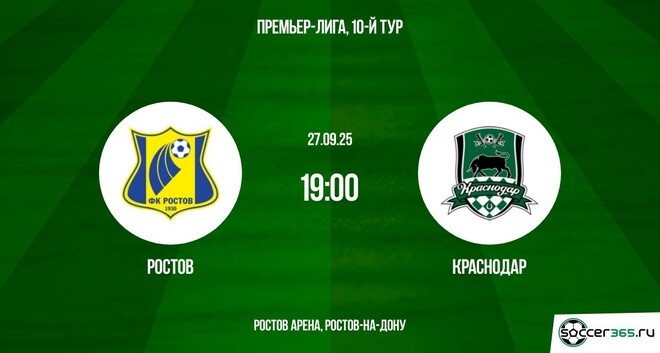 Фильм Ростов - Краснодар(РПЛ. 27.09.2025) кто играет