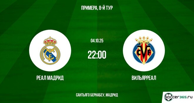Реал Мадрид - Вильярреал(Ла Лига. 04.10.2025) 2 на русском языке