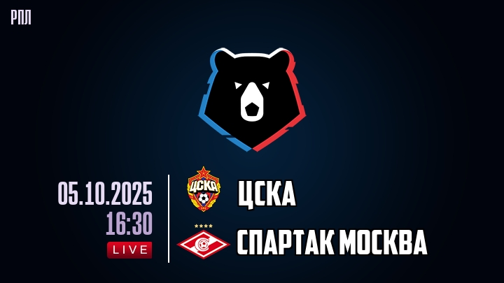 ЦСКА - Спартак М(РПЛ. 05.10.2025) смотреть бесплатно полностью