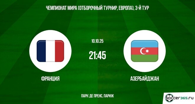 Франция - Азербайджан ЧМ-2026 10.10.2025 2 онлайн лордфильм
