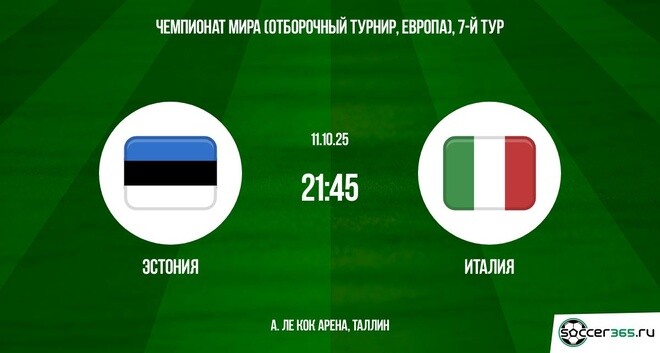 Эстония - Италия 11.10.2025. ЧМ-2026 2 сюжет