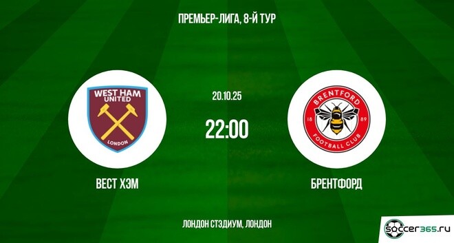 Смотреть Вест Хэм - Брентфорд 20.10.2025 АПЛ 2 на русском онлайн