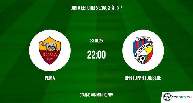 Рома - Виктория Пльзень 23.10.2025 Лига Европы смотреть онлайн лорд фильм