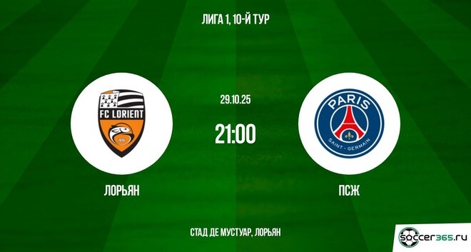 Лорьян - ПСЖ 29.10.2025 Лига 1 2 hd 720