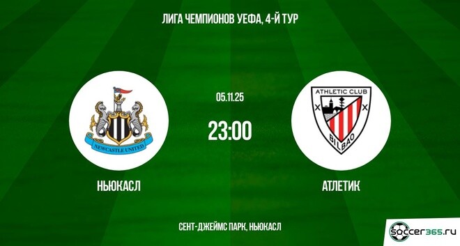 Фильм Ньюкасл - Атлетик Б 05.11.2025 Лига чемпионов 2 рейтинг