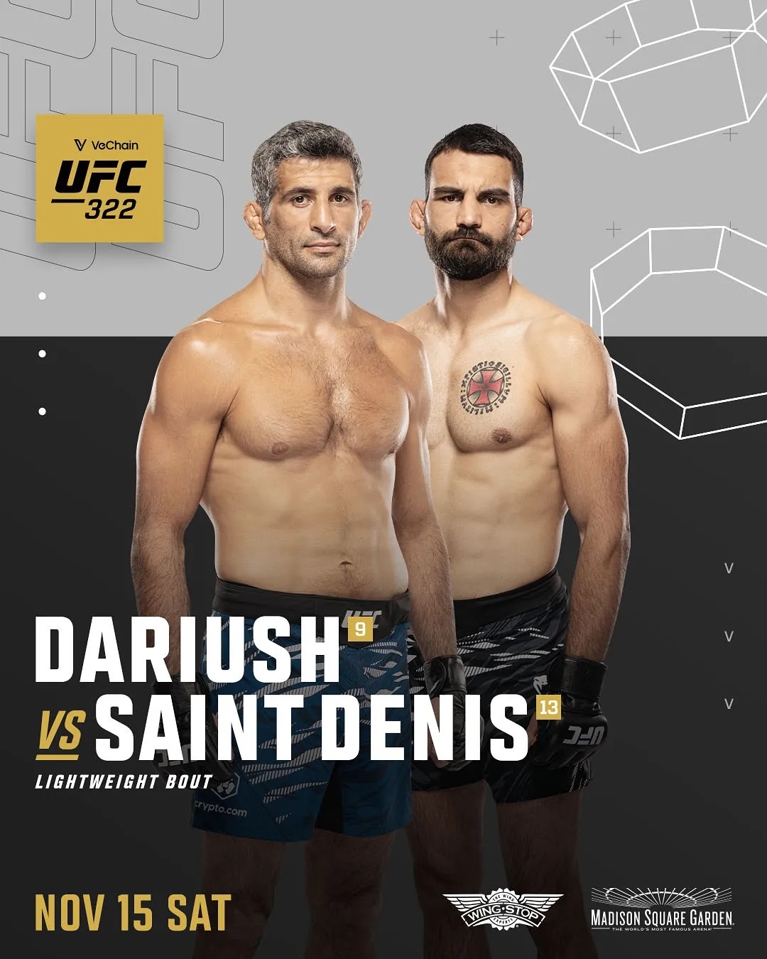 Бенеил Дариуш - Бенуа Сен-Дени 16.11.2025 UFC 322 смотреть онлайн