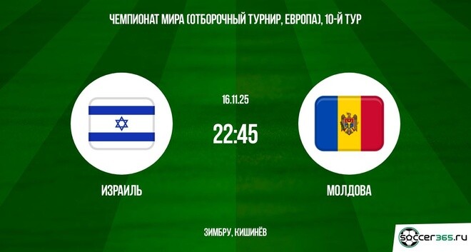 Посмотреть Израиль - Молдавия 16.11.2025 ЧМ-2026 2 онлайн
