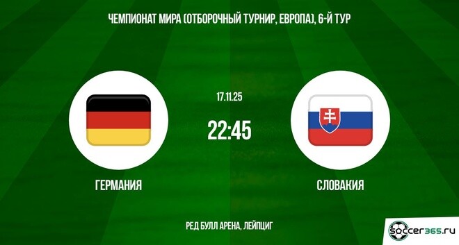 Германия - Словакия 17.11.2025 ЧМ-2026 фильм смотреть онлайн