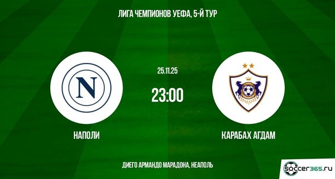 Наполи - Карабах 25.11.2025 Лига чемпионов 2 конец