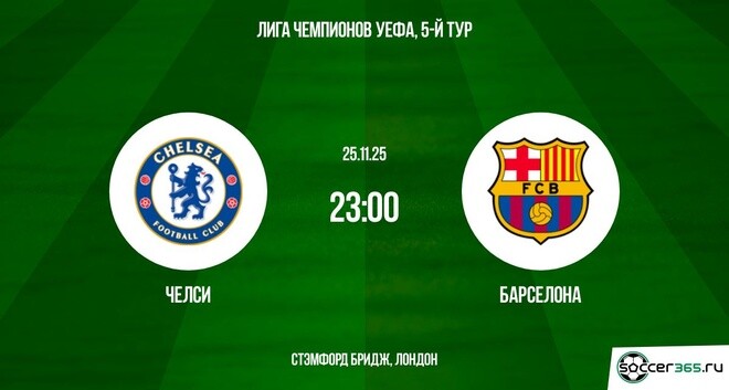 Челси - Барселона 25.11.2025 Лига чемпионов онлайн бесплатно в хорошем качестве