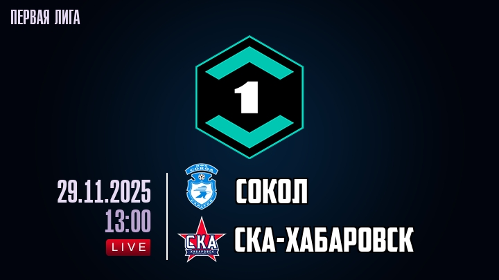 Смотреть фильм Сокол - СКА-Хабаровск 29.11.2025 Лига PARI на планшете