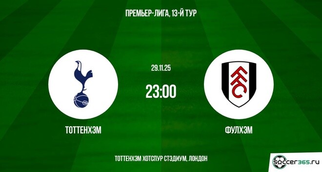 Тоттенхэм - Фулхэм 29.11.2025 АПЛ актриса