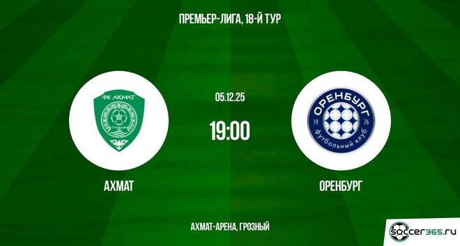 Ахмат - Оренбург 05.12.2025 РПЛ бесплатно