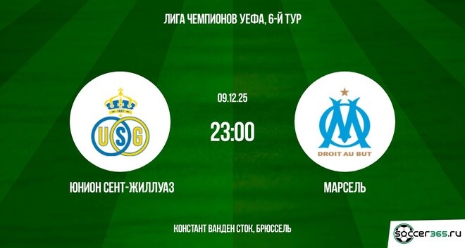 Юнион - Марсель 09.12.2025 Лига чемпионов концовка