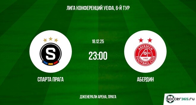 Спарта П - Абердин 18.12.2025 Лига конференций 2 в хорошем качестве лордфильм