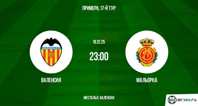 Смотреть Валенсия - Мальорка 19.12.2025 Примера 2 бесплатно в хорошем качестве