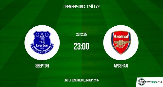 Эвертон - Арсенал 20.12.2025 АПЛ фильм онлайн бесплатно