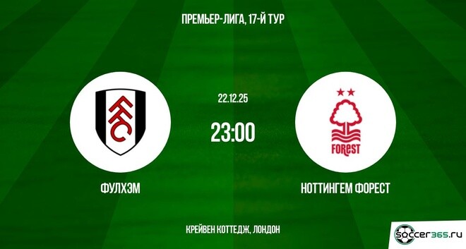 Фулхэм - Ноттингем 22.12.2025 АПЛ длительность фильма