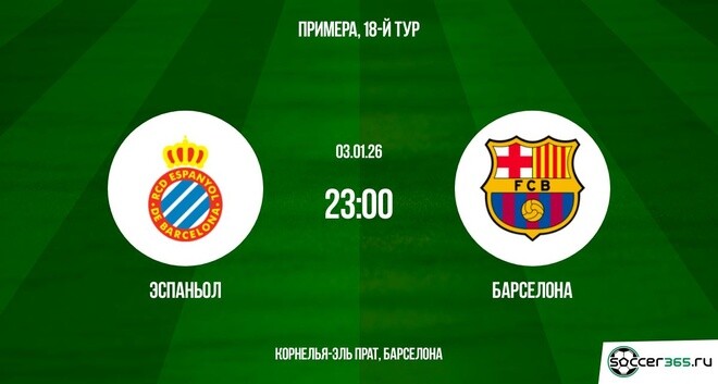 Эспаньол - Барселона 03.01.2026 видео