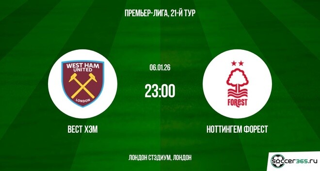 Онлайн фильм Вест Хэм - Ноттингем 06.01.2026