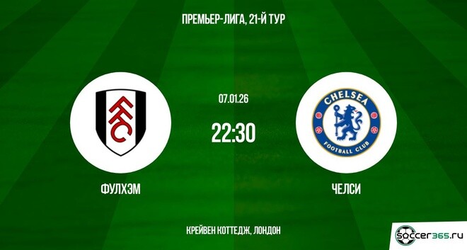 Фулхэм - Челси 07.01.2026 2 смотреть полностью