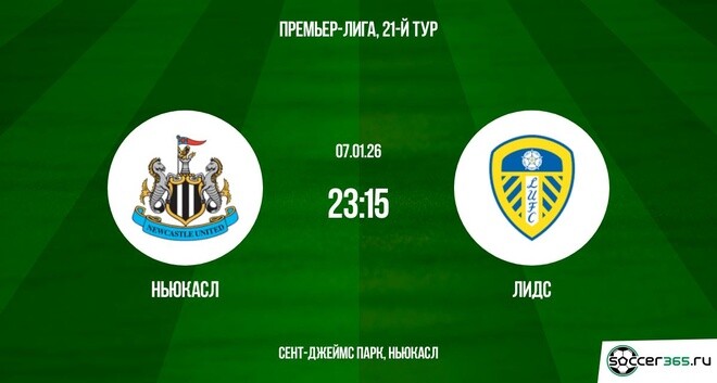 Где можно посмотреть Ньюкасл - Лидс 07.01.2026 бесплатно