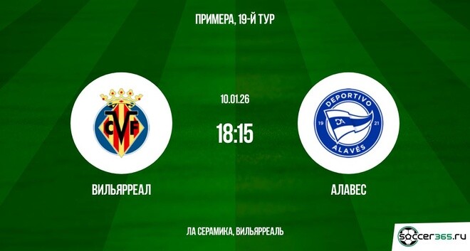Вильярреал - Алавес 10.01.2026 2 онлайн бесплатно лорд