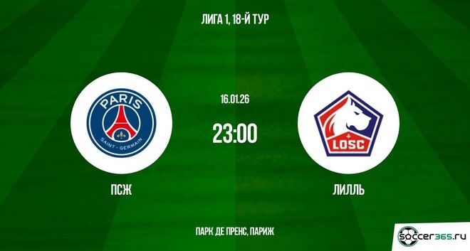 ПСЖ - Лилль 16.01.2026 смотреть бесплатно