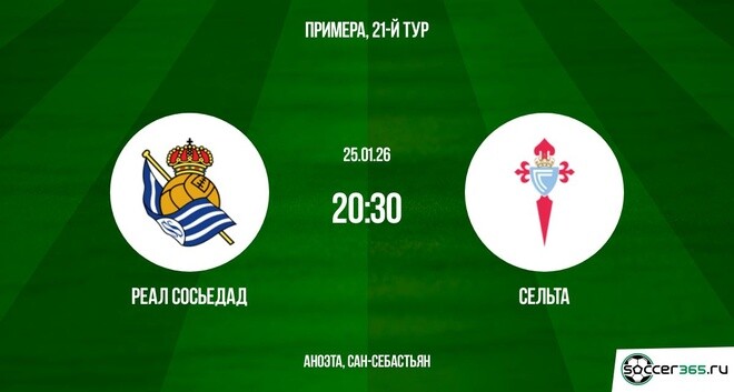 Реал Сосьедад - Сельта 25.01.2026 2 смотреть в хорошем качестве лордфильм