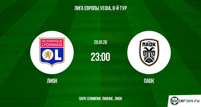 Лион - ПАОК 29.01.2026 длительность фильма