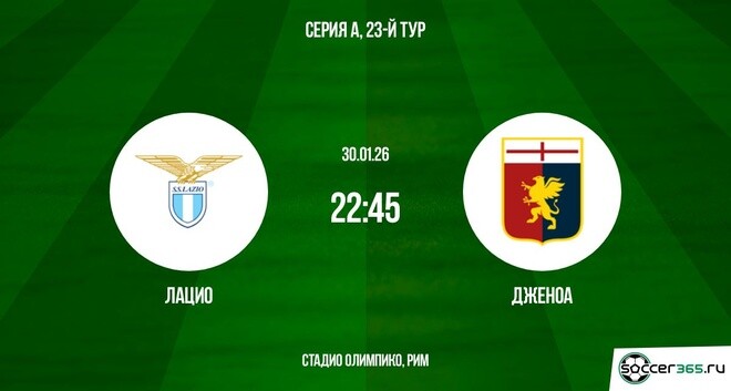 Посмотреть фильм Лацио - Дженоа 30.01.2026