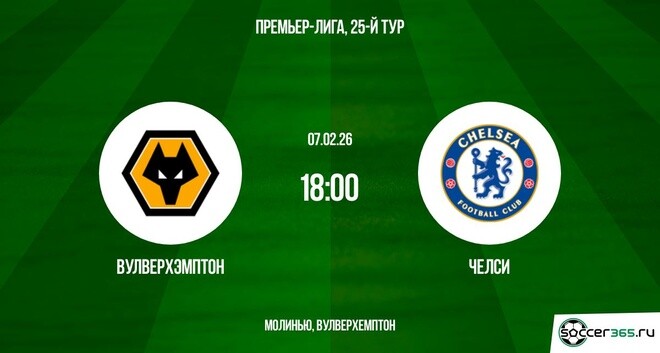 Вулверхэмптон - Челси 07.02.2026 2 рейтинг