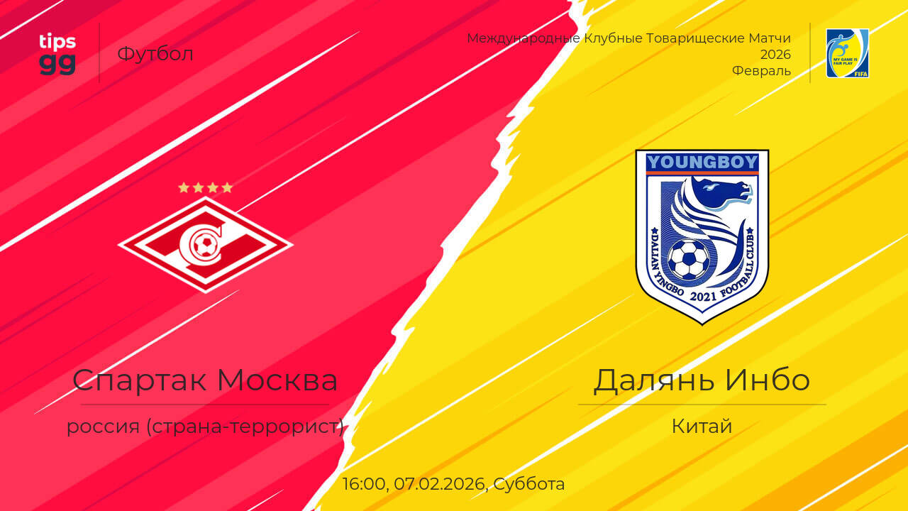 Спартак М - Далянь Инбо 07.02.2026 2 конец