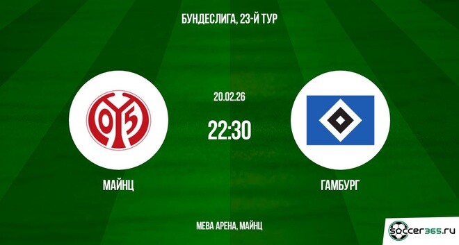 Майнц - Гамбург 20.02.2026 2 смотреть онлайн лордфильм