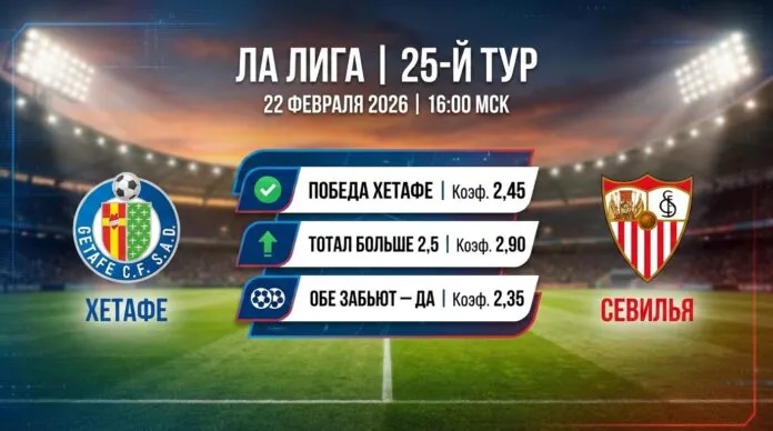 Хетафе - Севилья 22.02.2026 2 без подписки