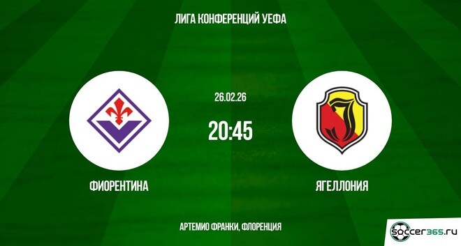 Фиорентина - Ягеллония 26.02.2026 (Лига конференций) фильм смотреть полностью