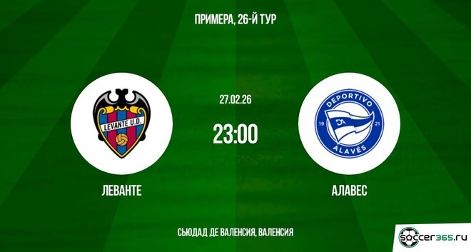 Леванте - Алавес 27.02.2026 2 смотреть бесплатно полностью