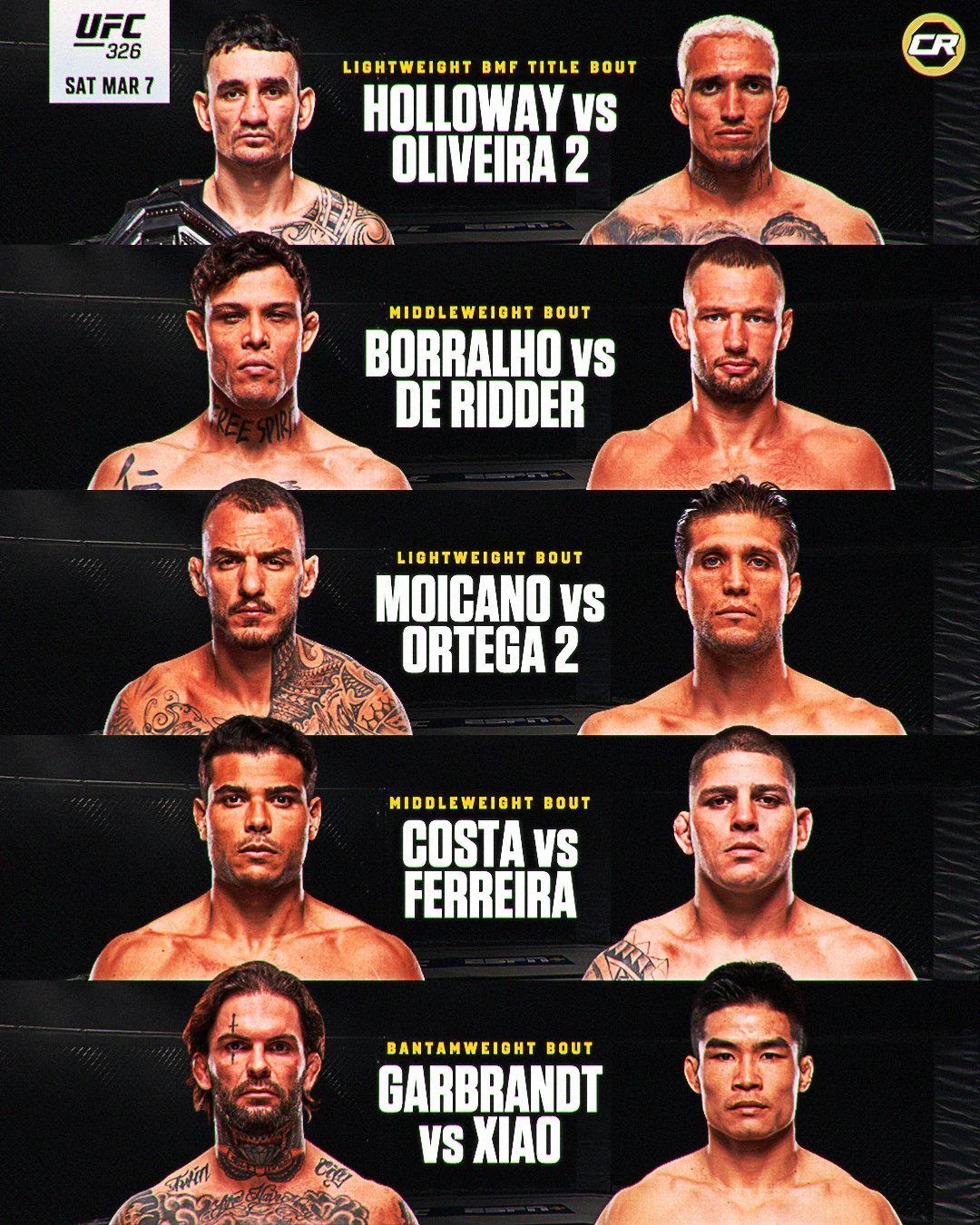 UFC 326: Прямая трансляция (08.03.2026) смотреть онлайн