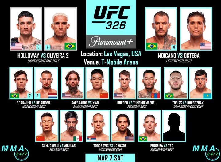 UFC 326: Прямая трансляция (08.03.2026) кино