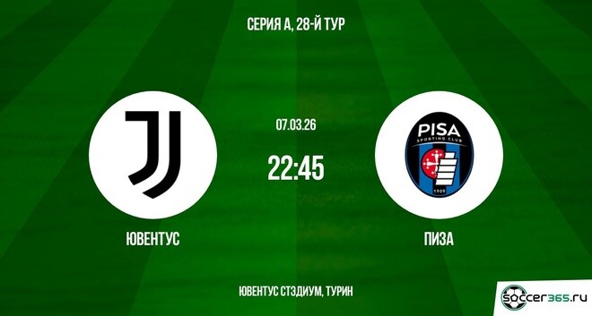 Ювентус - Пиза 07.03.2026 смотреть онлайн бесплатно лордфильм