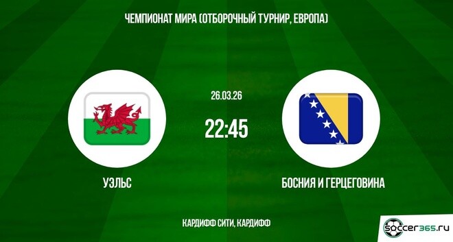 Видео фильма Уэльс - Босния и Герцеговина 26.03.2026 2