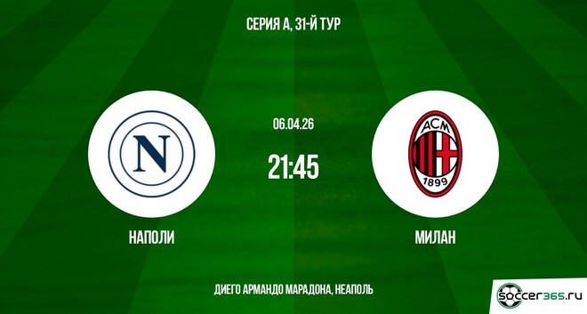 Наполи - Милан 06.04.2026 2 смотреть вк