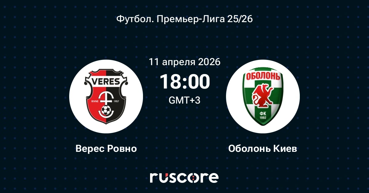Кино Верес - Оболонь 11.04.2026